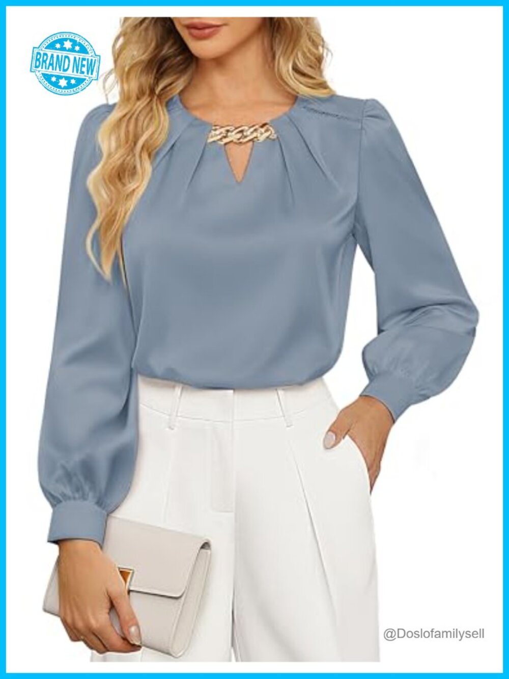 Satin Silk Blouse Long Sleeve Business Casual Work Top